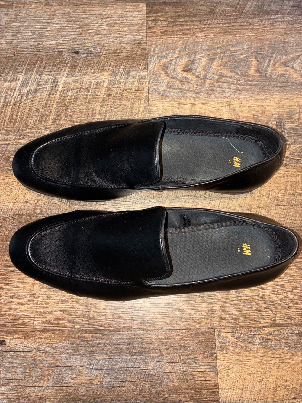 H&M Black Men's Slip-On Leather Loafers